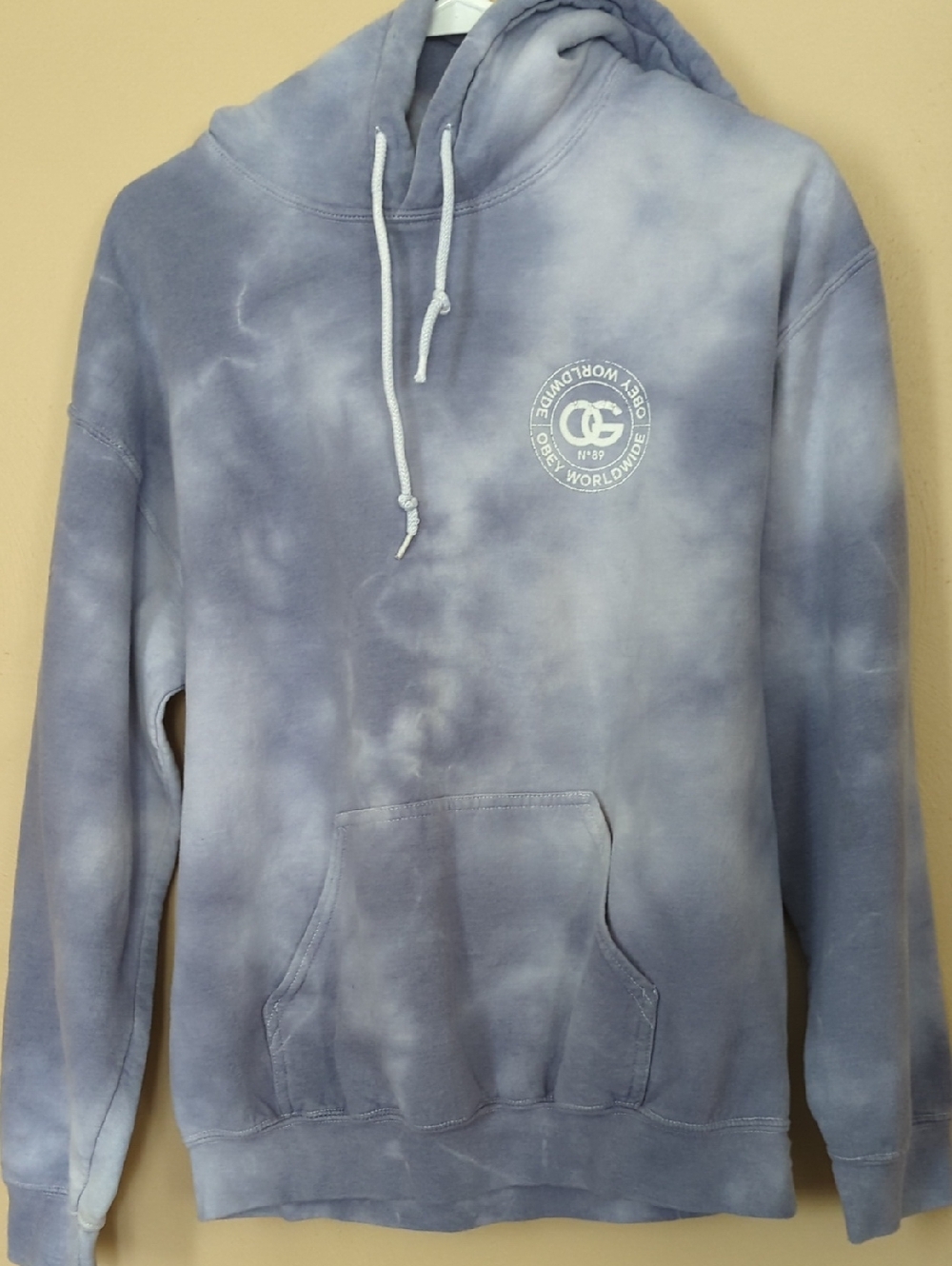 Obey Tie-Dye Pullover Hoodie in Blue and Gray